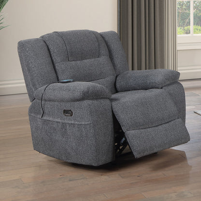 Redondo - Glider Recliner With Heat, Massage, Power - Dark Gray