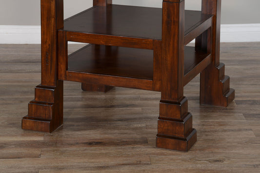 Santa Fe - 60" Round Table With Lazy Susan - Dark Chocolate