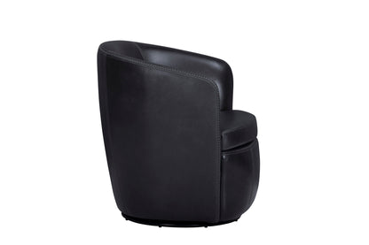 Barolo - 100% Italian Leather Swivel Club Chair (Set of 2)