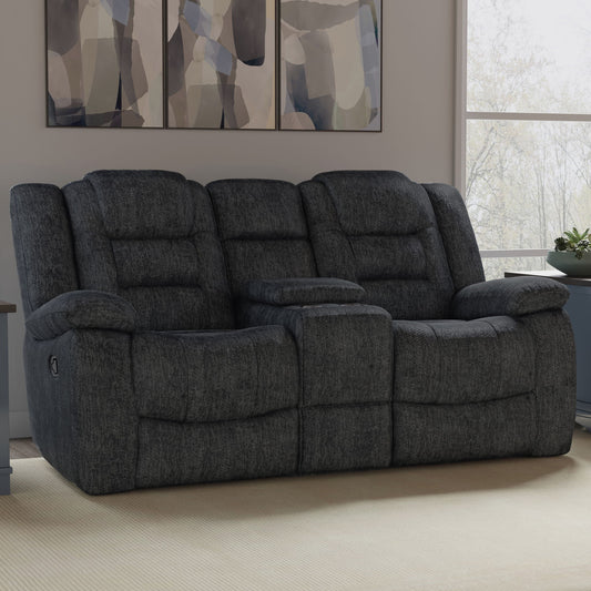 Bolton - Glider Reclining Console Loveseat - Misty Storm