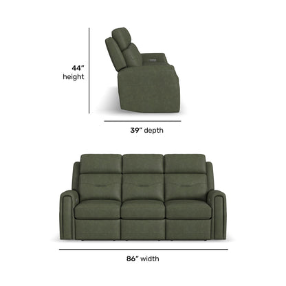 Felix - Power Reclining Sofa With Power Headrest, Lumbar, Heat & Massage