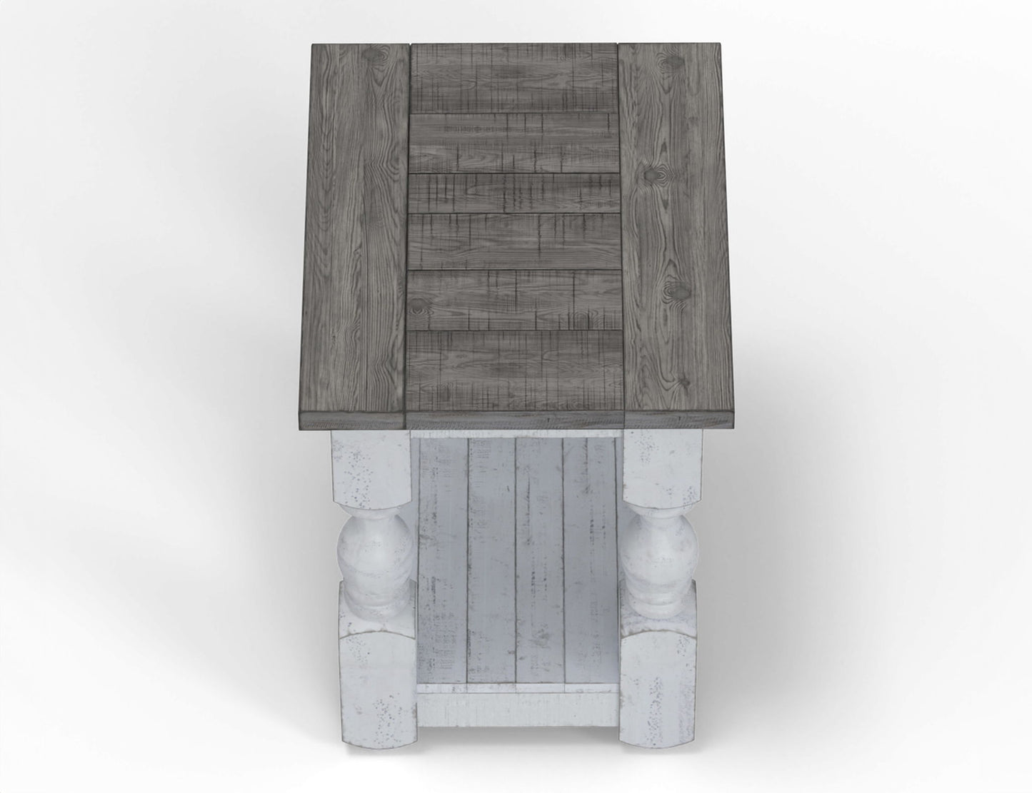 Stone - Chairside Table - Antiqued Ivory / Weathered Gray