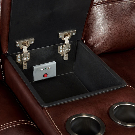 Regis - Dual-Power Sectional - Baron Redwood