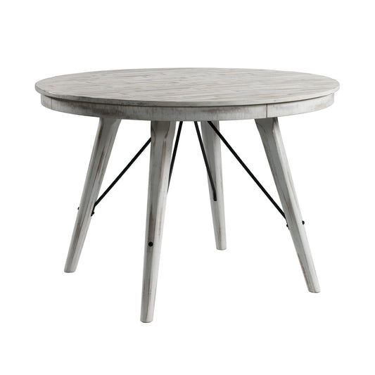 Modern Rustic - Round Counter Table - Weathered White