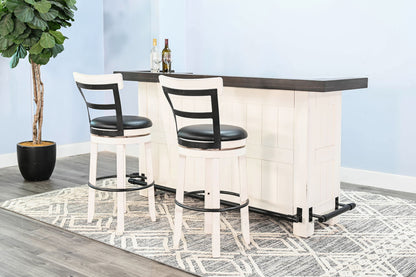 Carriage House - Farmhouse Wood Home Bar - Cottage White / Europen Dark