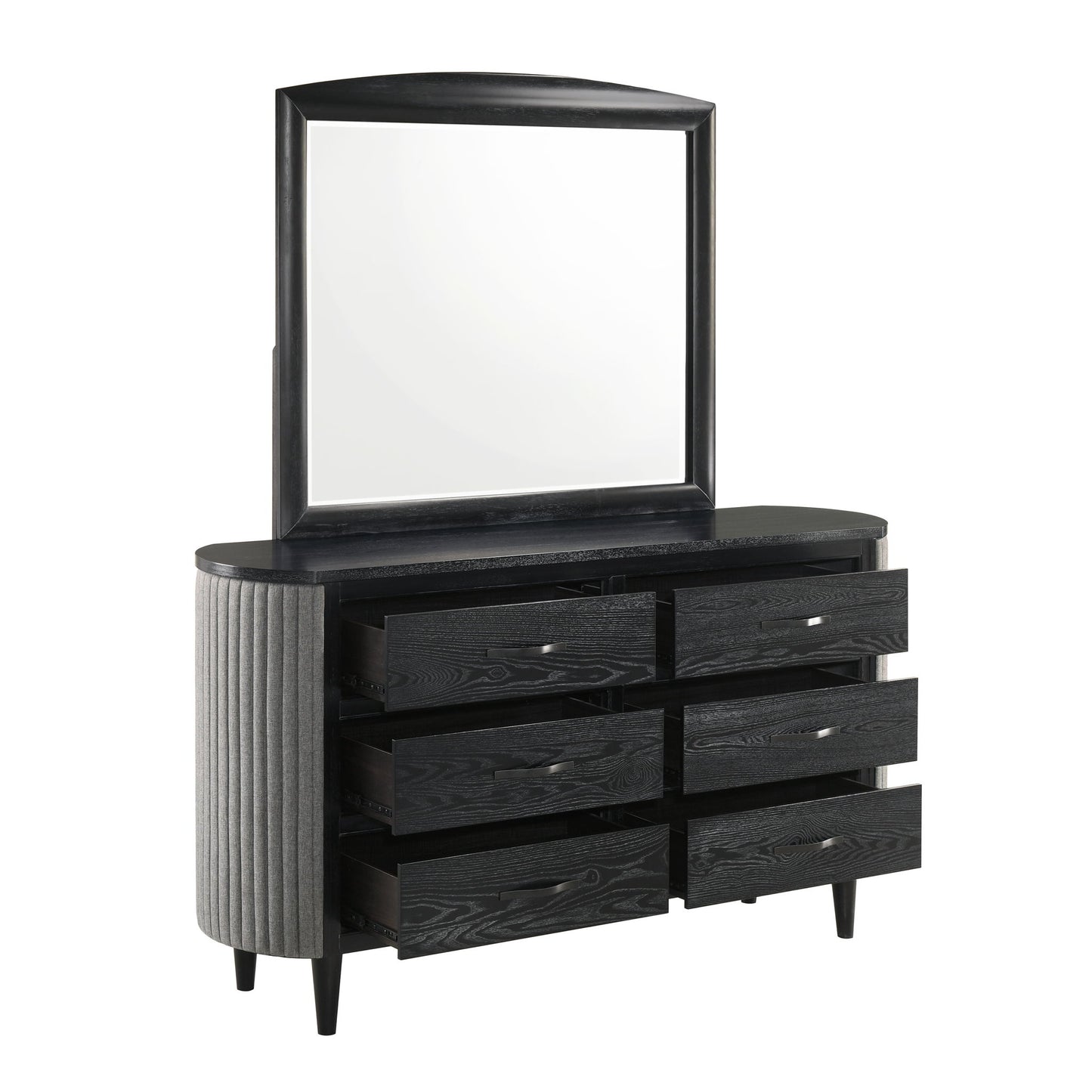 Skyline - Dresser & Mirror - Black / Gray