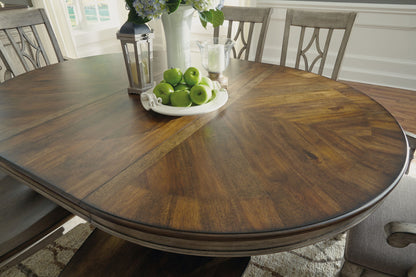Plymouth - Round Pedestal Dining Table - Gray