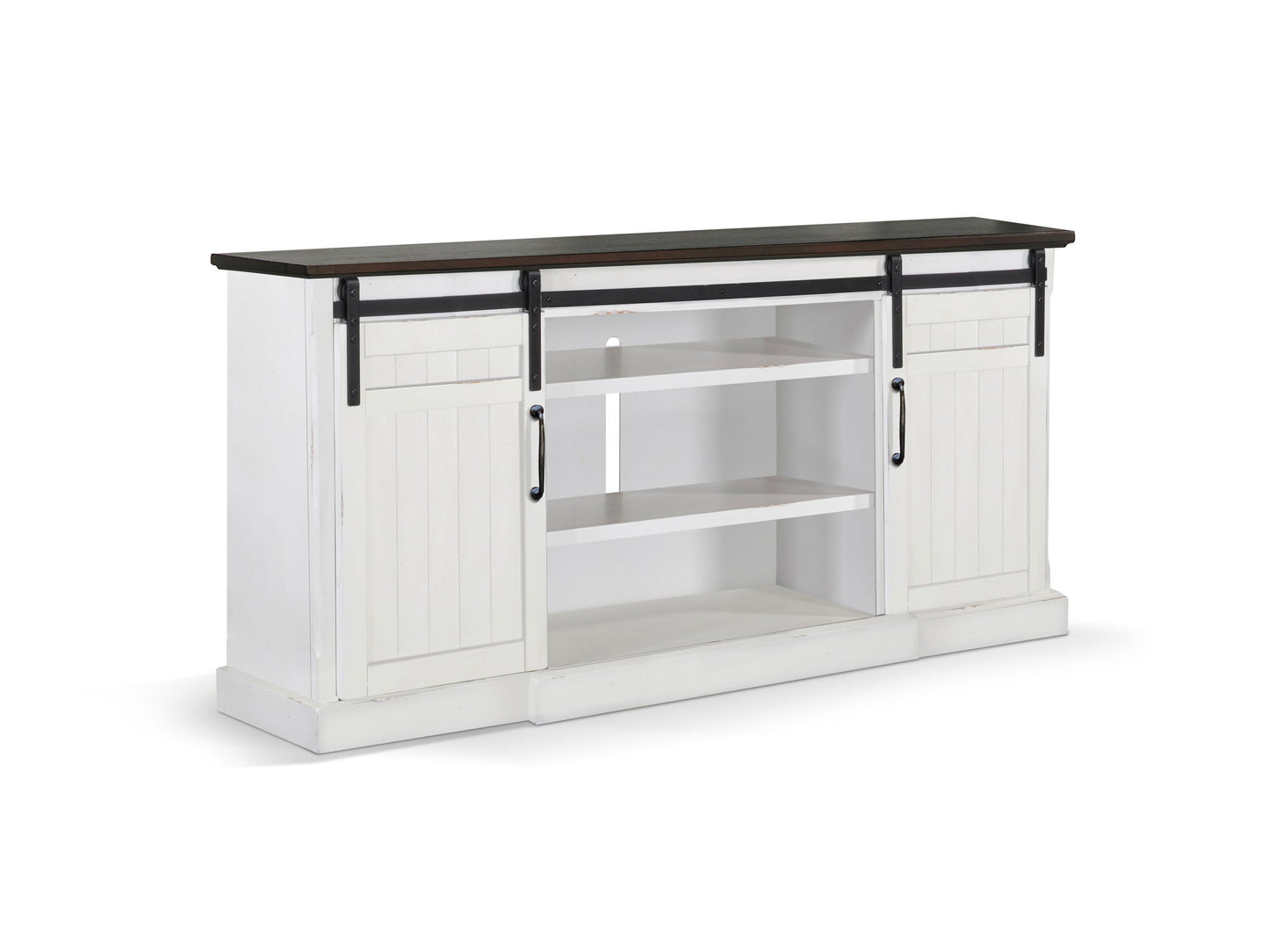 Carriage House - TV Console - Cottage White / Europen Dark