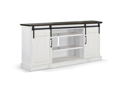 Carriage House - TV Console - Cottage White / Europen Dark