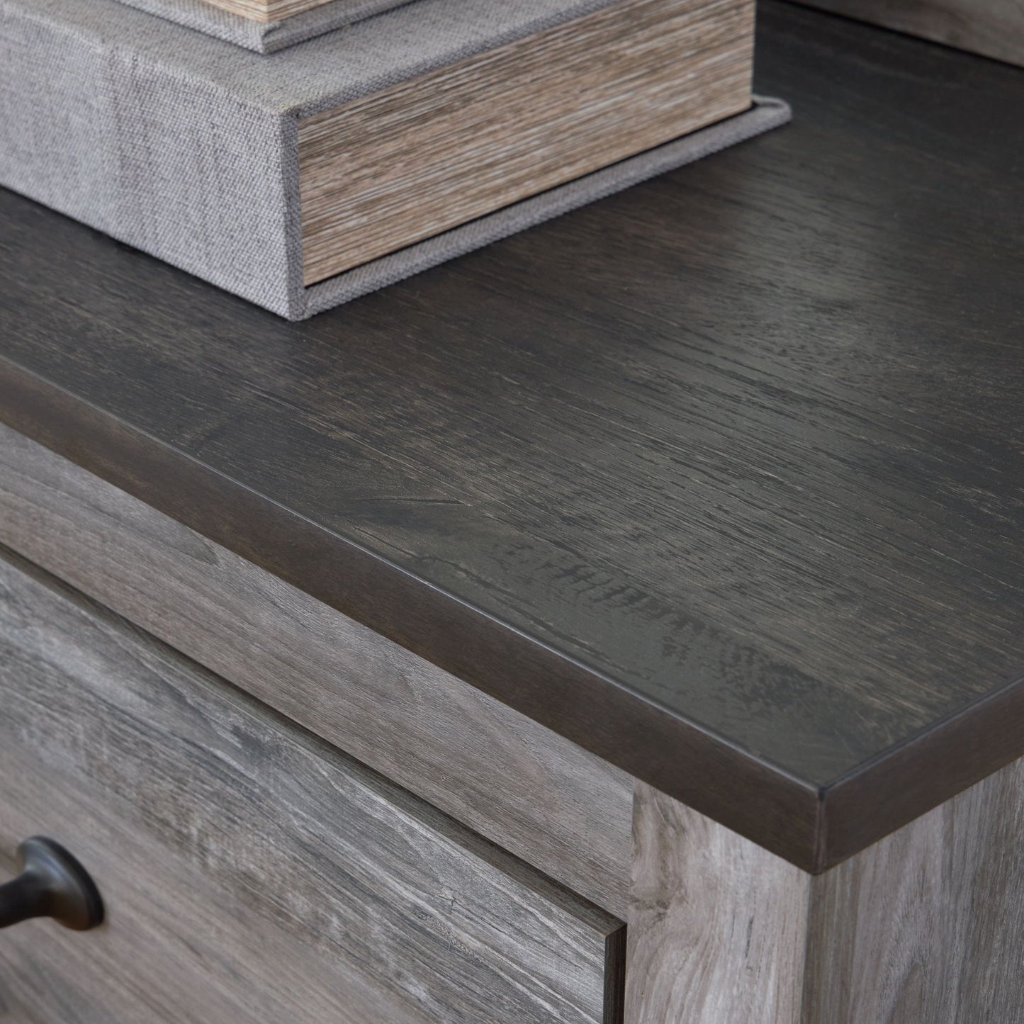 Bronyan - Two Drawer Night Stand - Dark Gray