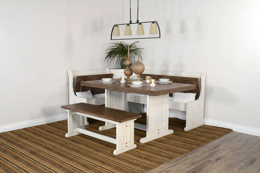 Pasadena - Wood Breakfast Nook Dining Set - Buckskin / Marble White