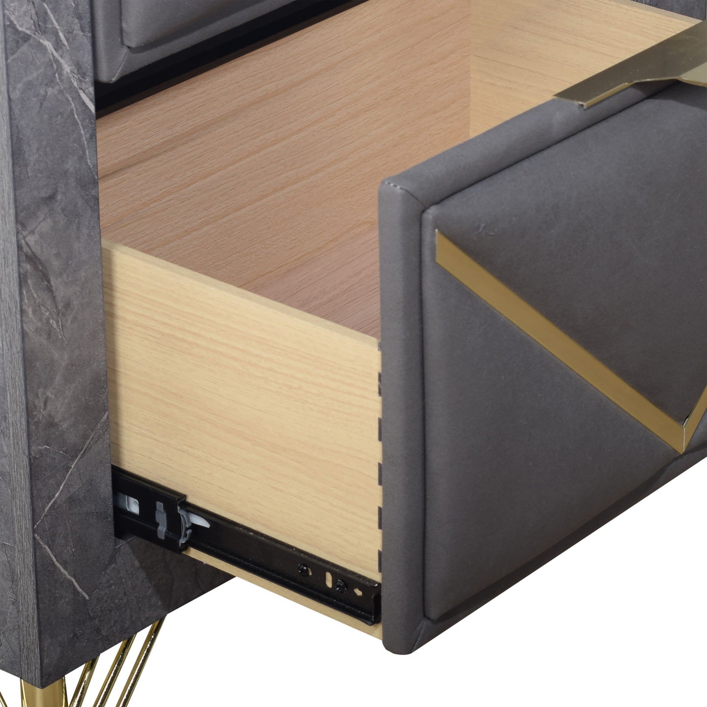 Symmetry - 2 Drawer Nightstand - Charcoal