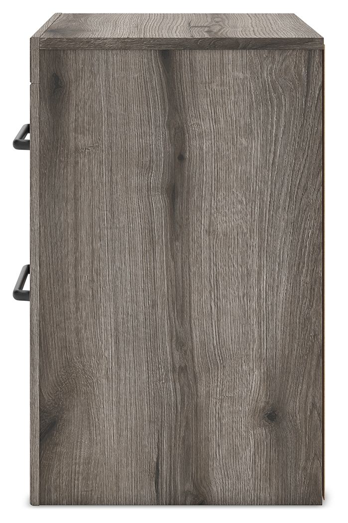 Graystorm - Two Drawer Night Stand - Brown Gray