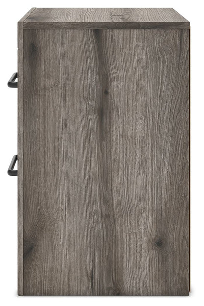 Graystorm - Two Drawer Night Stand - Brown Gray