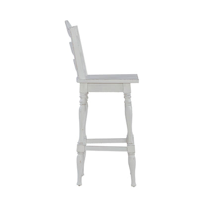 Magnolia Manor - Ladderback Swivel Bar Stool - White