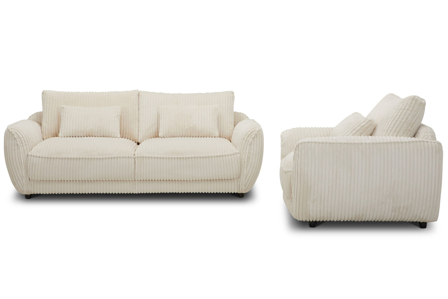 Utopia - 2 Seat Sofa With Lumbar Pillow - Mega Ivory