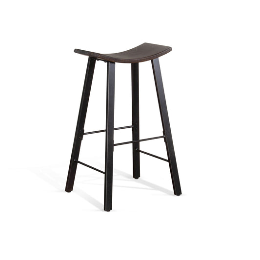 Newport - 30" Stool With Wood Seat - Dark Brown