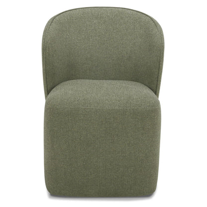 Crossings - Eden Rectangular Dining Table With 4 Upholstered Chairs - Toasted Tumbleweed & Green