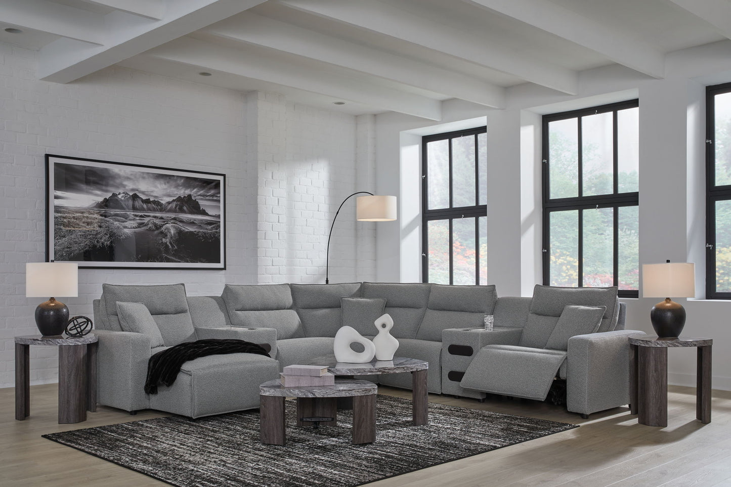 ModMax II - Salt And Pepper - Reclining Sectional
