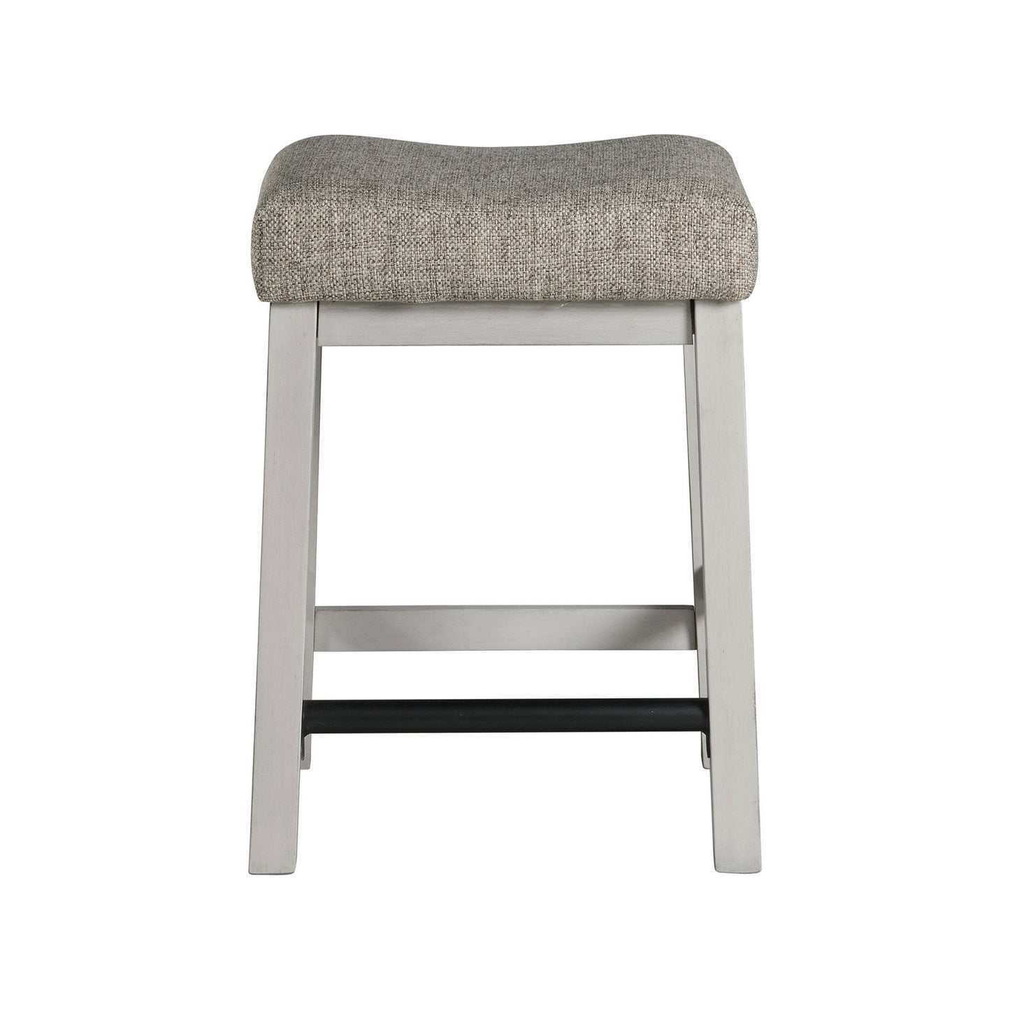 Drake - Backless Stool - Rustic White / French Oak