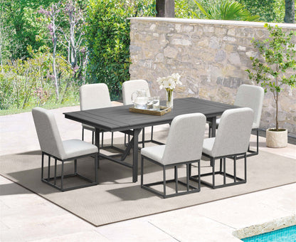 Navarro - Outdoor Dining Upholstered Side Chair - Mocha