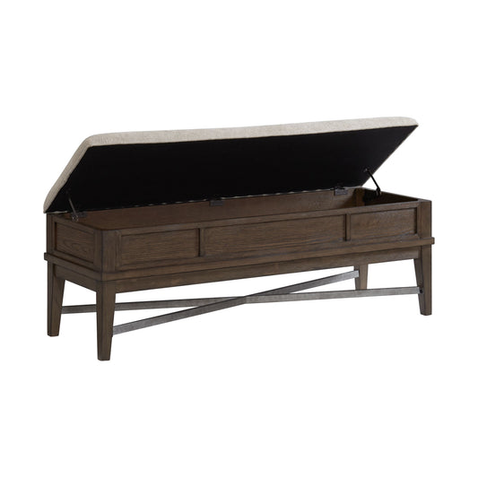 Preston - Storage Bench - Weathered Vintage Oak