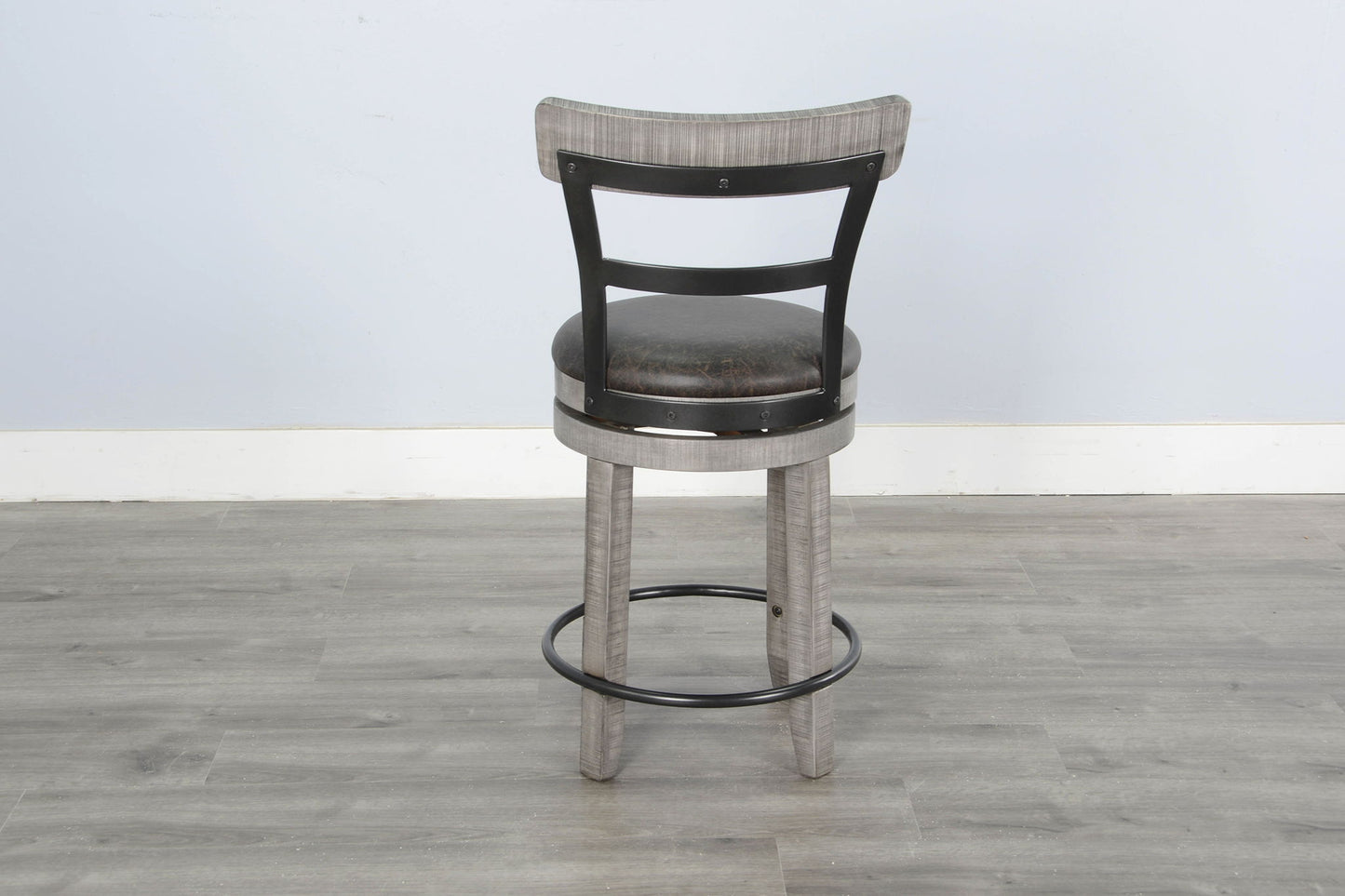 Alpine - Counter Swivel Barstool, Cushion Seat (Set of 2) - Gray