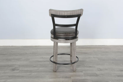 Alpine - Counter Swivel Barstool, Cushion Seat (Set of 2) - Gray