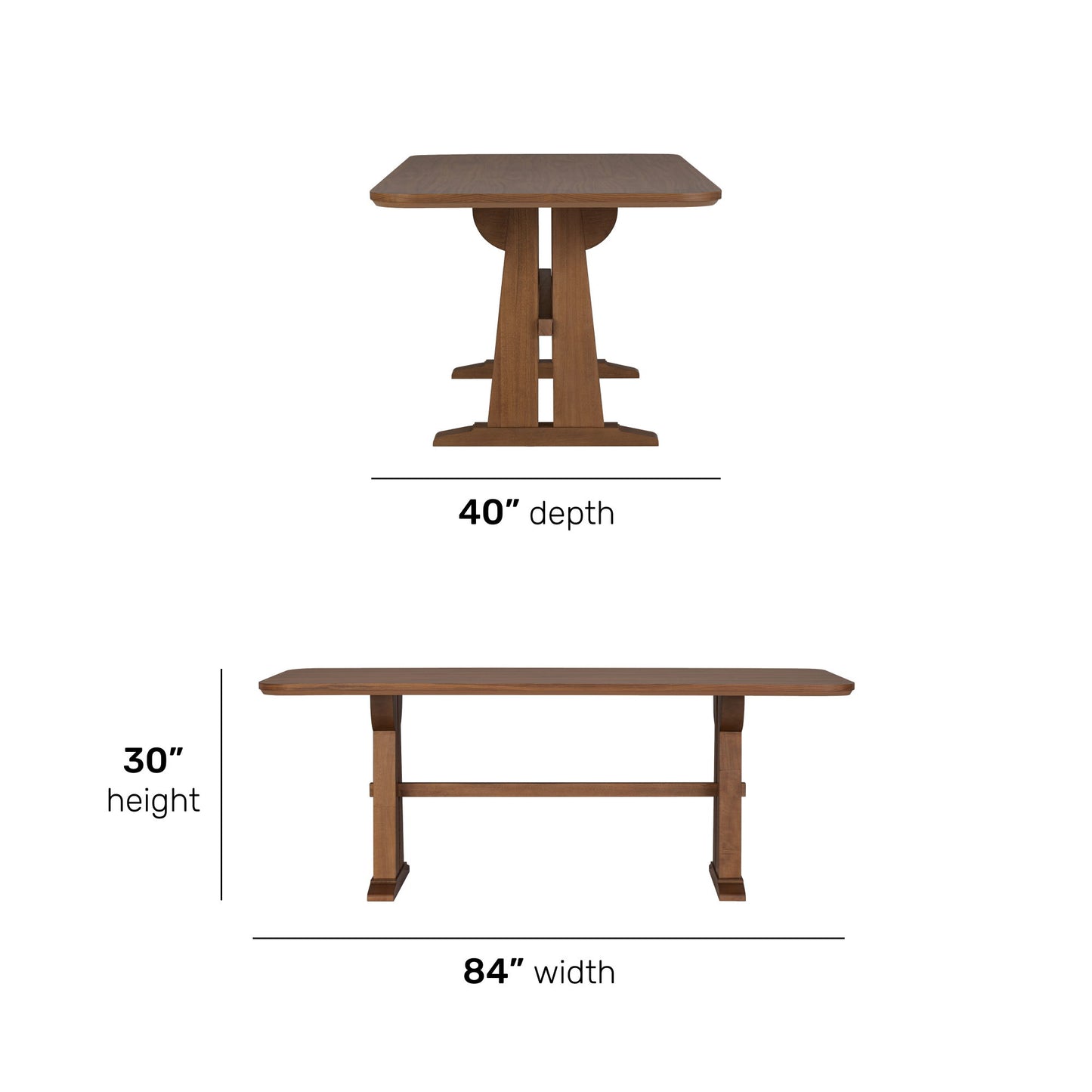 Lincoln - Rectangular Dining Table - Brown