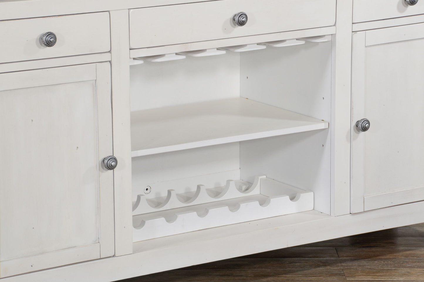 Carriage House - Farmhouse Wood Home Bar - Cottage White / Europen Dark