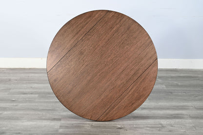 Drop Leaf Round Table - Buckskin / Marble White