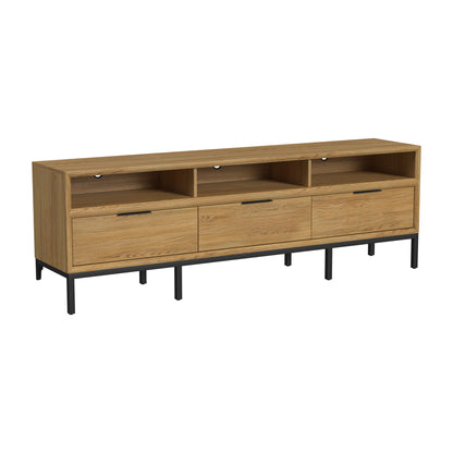 Newport - 85" TV Console - Natural Oak