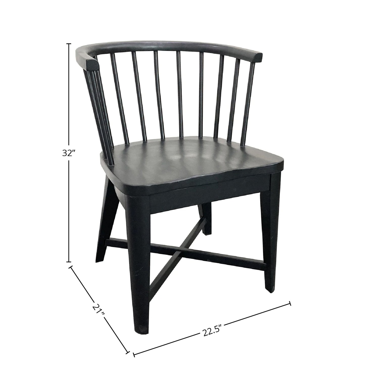 Americana Modern Dining - Round Dining Table And 4 Black Barrel Chairs - Cotton
