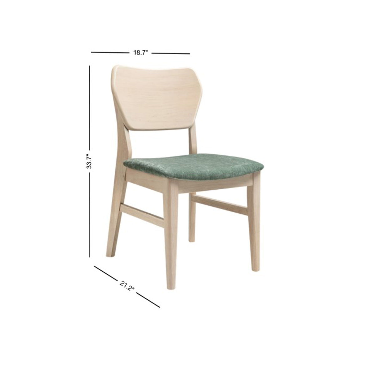 West End - Curved Panel Chair With Sage Green Seat