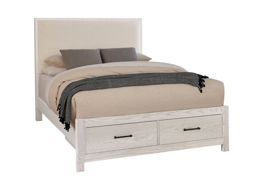 Lodge & Loft - Upholstered Storage Bed - Ivory Cream