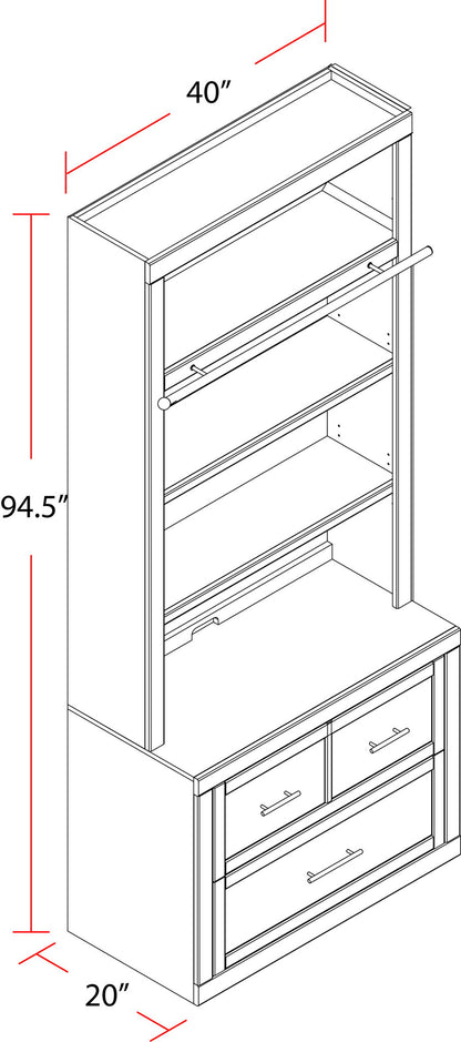 Catalina - Lateral File And Hutch - Cottage White