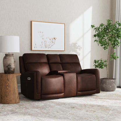 Alister - Power Gliding Loveseat With Console, Power Headrests & Lumbar