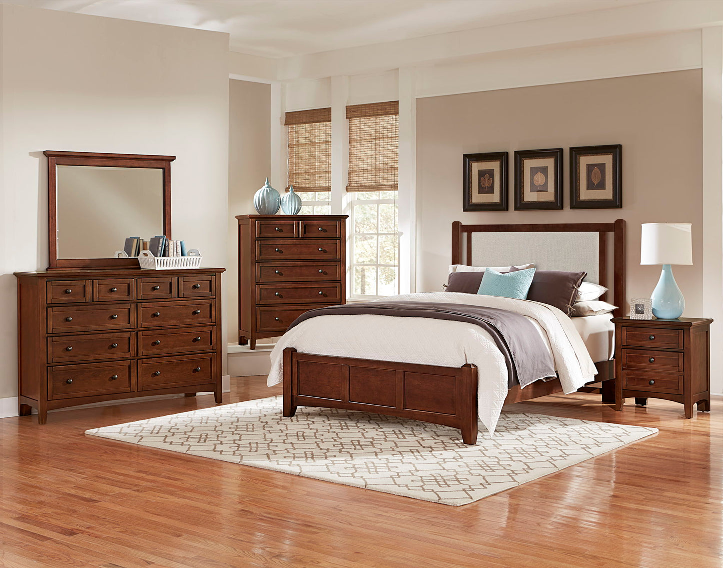 Bonanza - Pebble Gray Upholstered Bed With Mansion Footboard