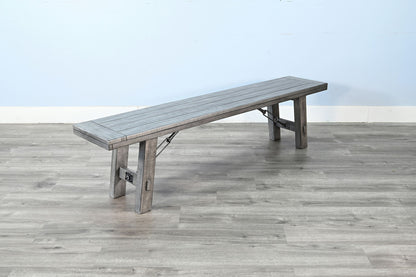 Alpine - Bench With Turnbuckle, Wood Seat - Gray