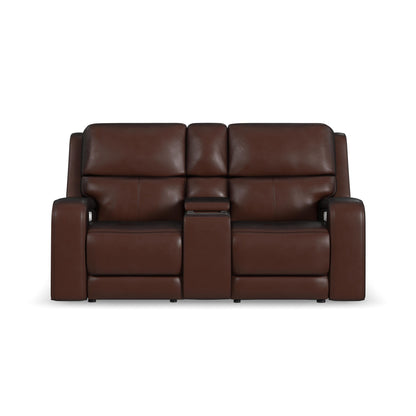 Oasis - Power Reclining Loveseat With Console, Power Headrests, Lumbar, Heat & Massage