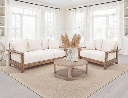 Duna - Sofa - White / Light Brown