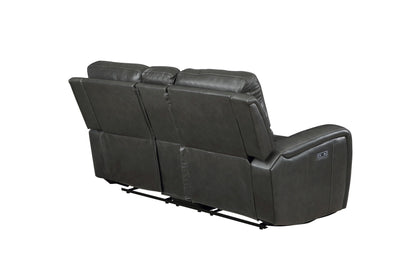Linton - Leather Console Loveseat With Power Footrest