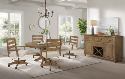 Colonial Oak - Round Pedestal Table - Weathered Chestnut