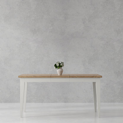 Americana Modern Dining - Rectangular Extendable Dining Table With 6 Upholstered Dining Chairs - Cotton