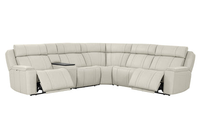 Sausalito - 6 Piece Modular Zero Gravity Power Reclining Sectional With Power Adjustable Headrests - Platinum Envy