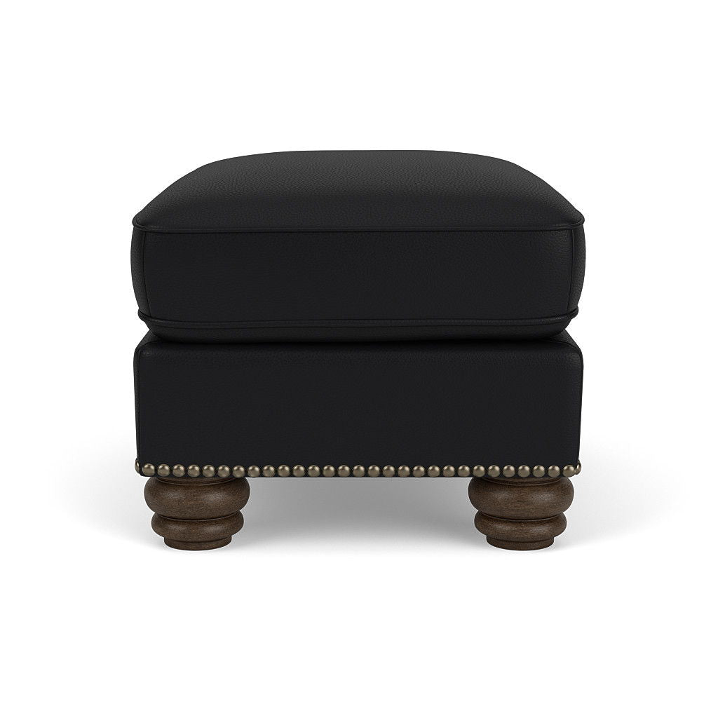 Bexley - Leather Ottoman, Nailhead Trim