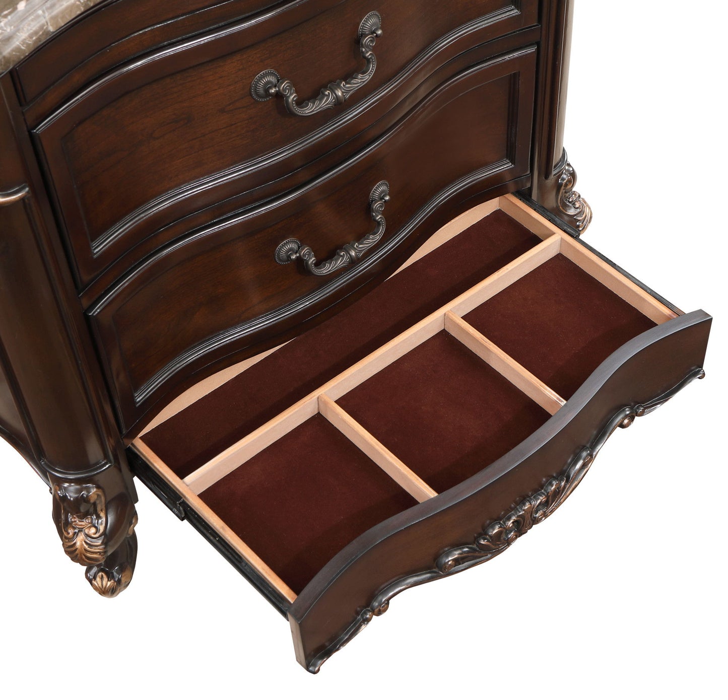 Constantine - Nightstand With Marble Top - Cherry