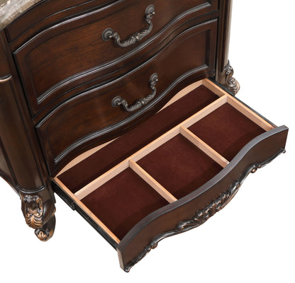 Constantine - Nightstand With Marble Top - Cherry