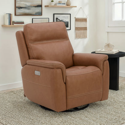 Sawyer - Swivel Glider With Power Headrest, Lumbar, Heat & Massage