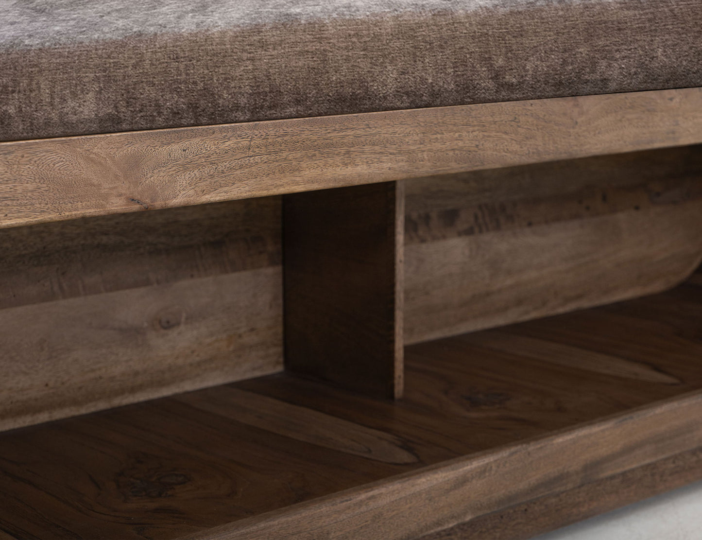 Balam - Wooden Bench With A Cushioned Seat